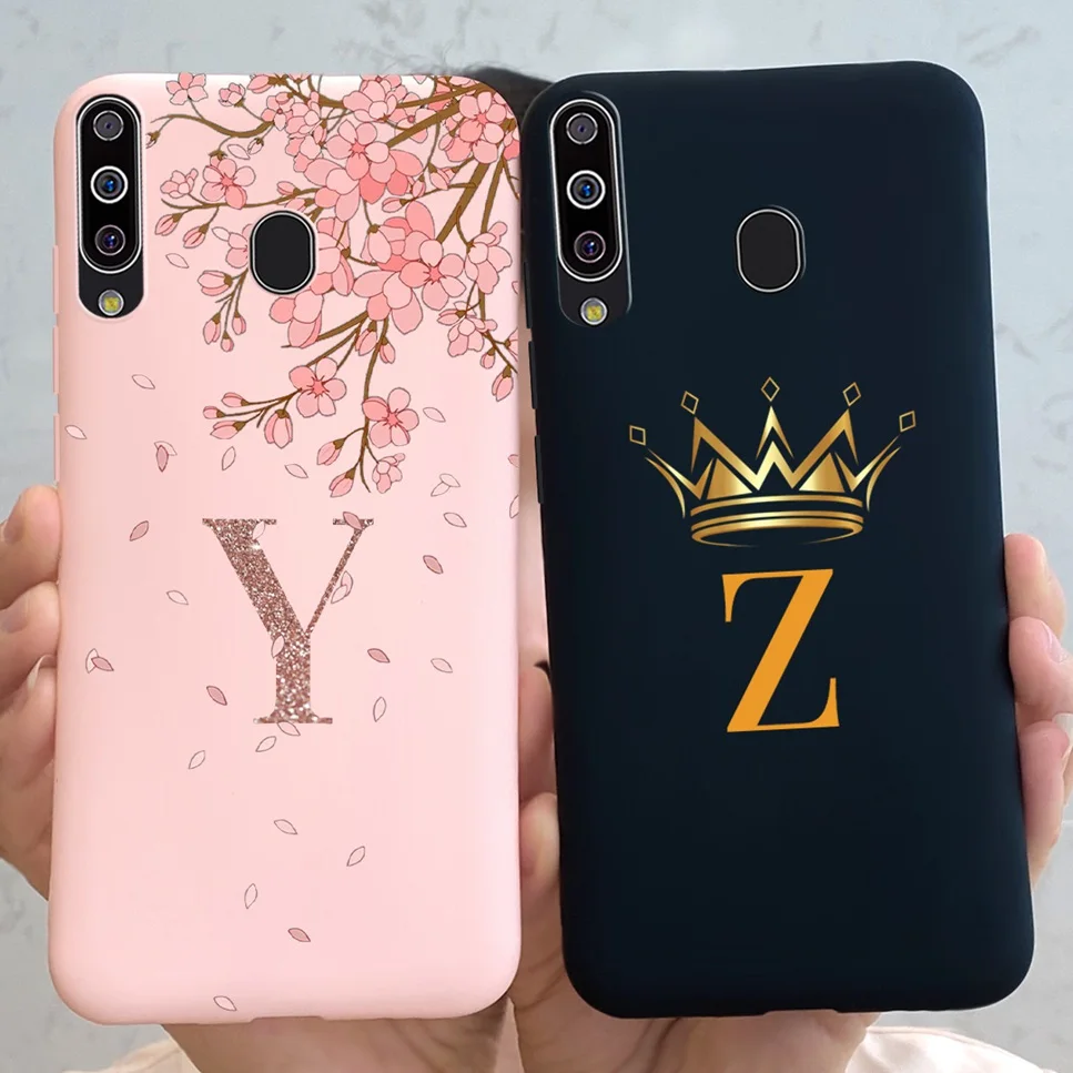 For Samsung Galaxy M30 Phone Case Fashion Letters Flowers Crown Soft Shockproof Bumper For Samsung M30 M305F Back Cover 6.4