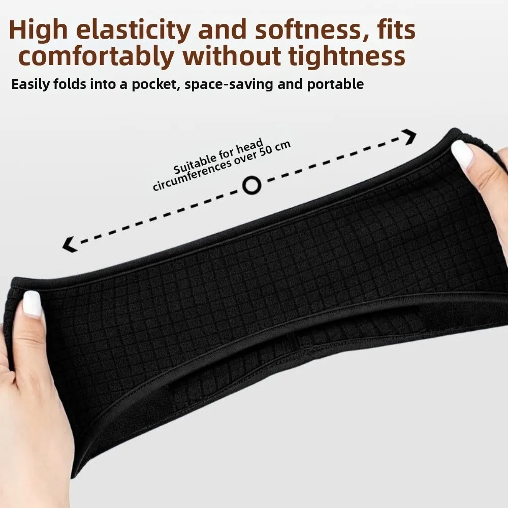 Polyester Ear Warmer Headband Thickened Stretchable Thermal Headband Windproof Sweat Wicking Sports Headband Cold Weather Wear