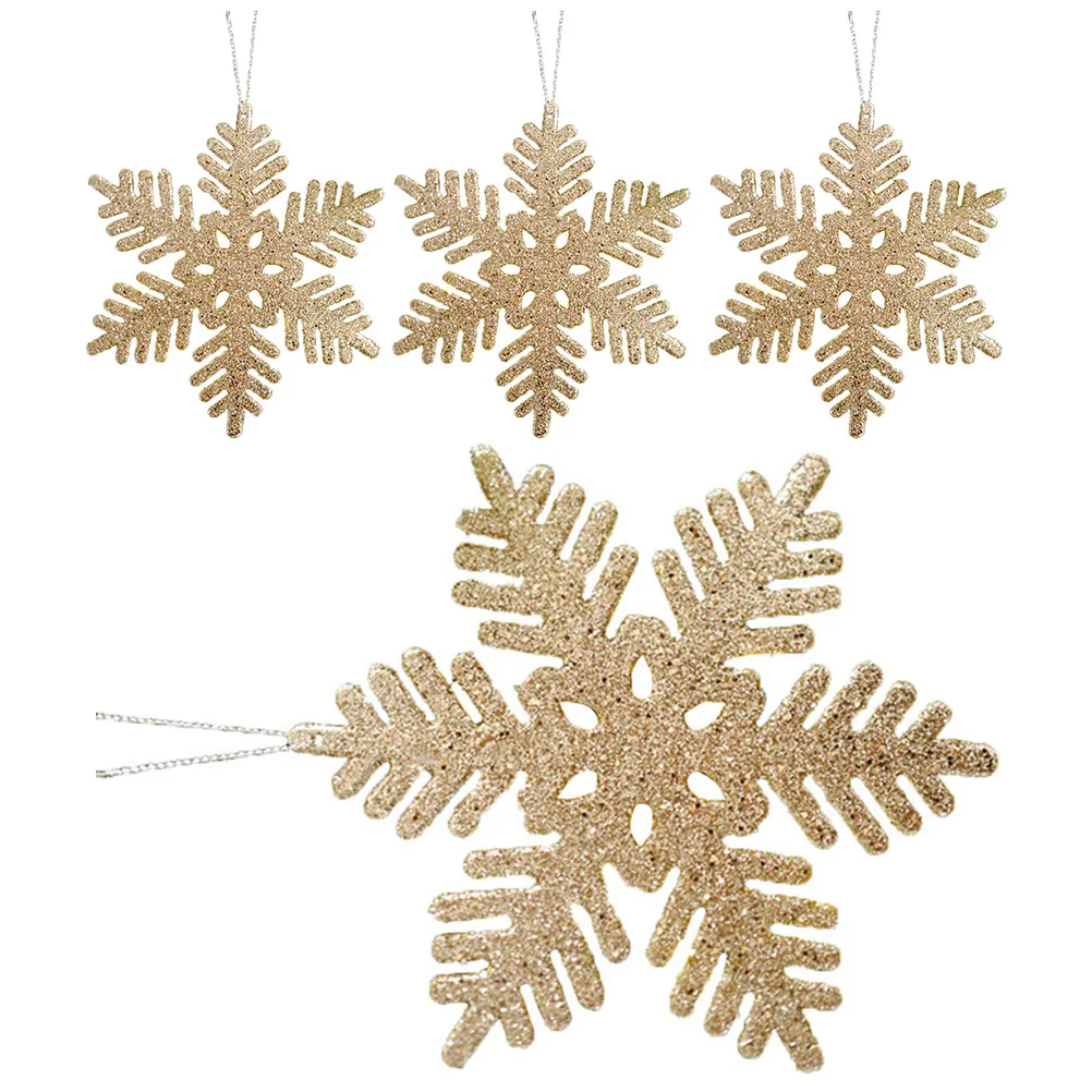 

4pcs Snowflake Decoration Xmas Hanging Ornaments Christmas Tree Pendant For Party Home Garden Decor Xmas Tree Diy Ornament