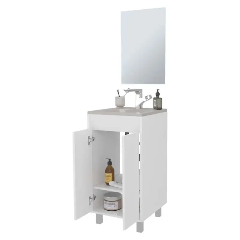 

White Bathroom Cabinet with 2 Doors