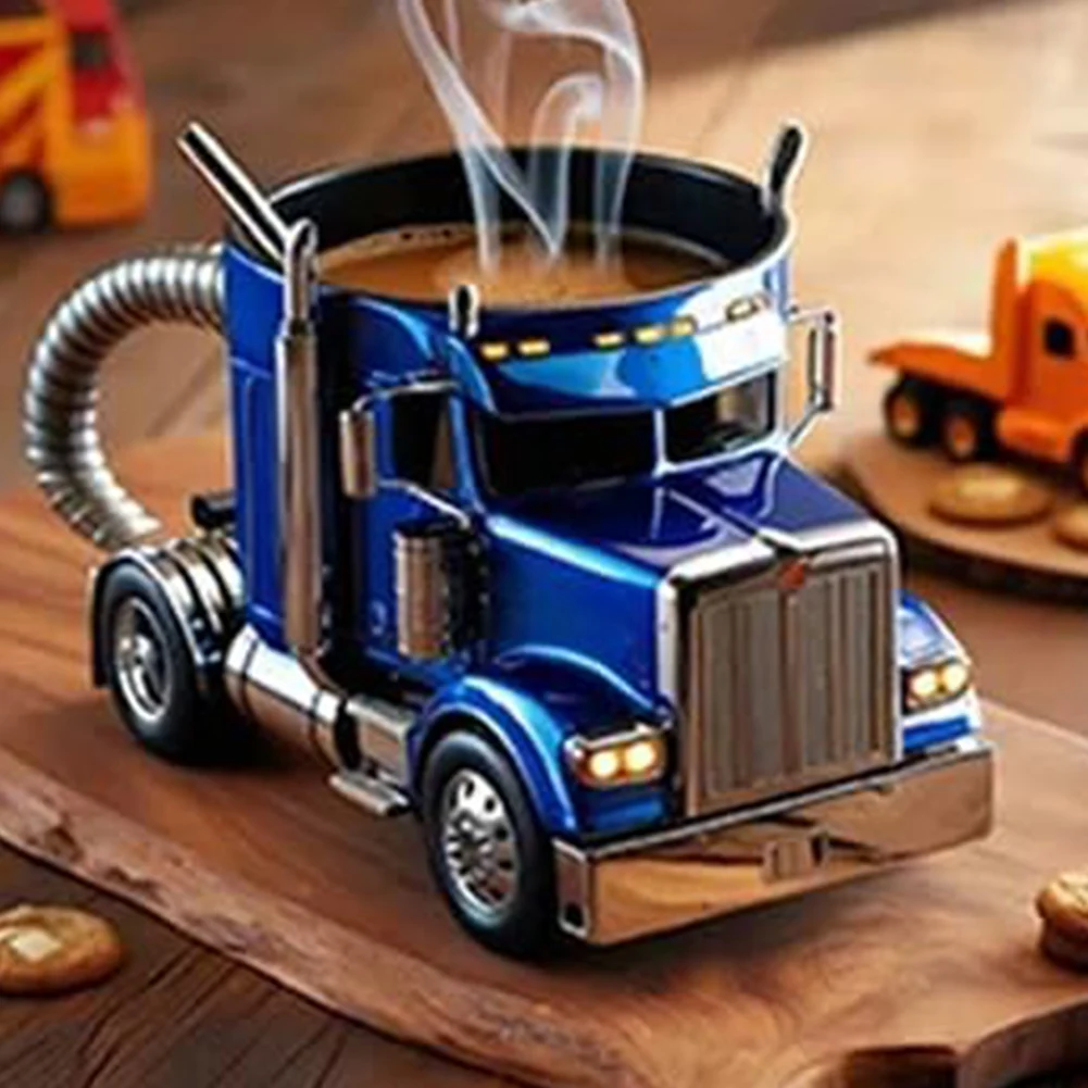 Creative Design Truck Coffee Mug Semi Truck Handcrafted Coffee Cup Semi-trailer Shaped 11 Ounces Semi-truck Coffee Mugs