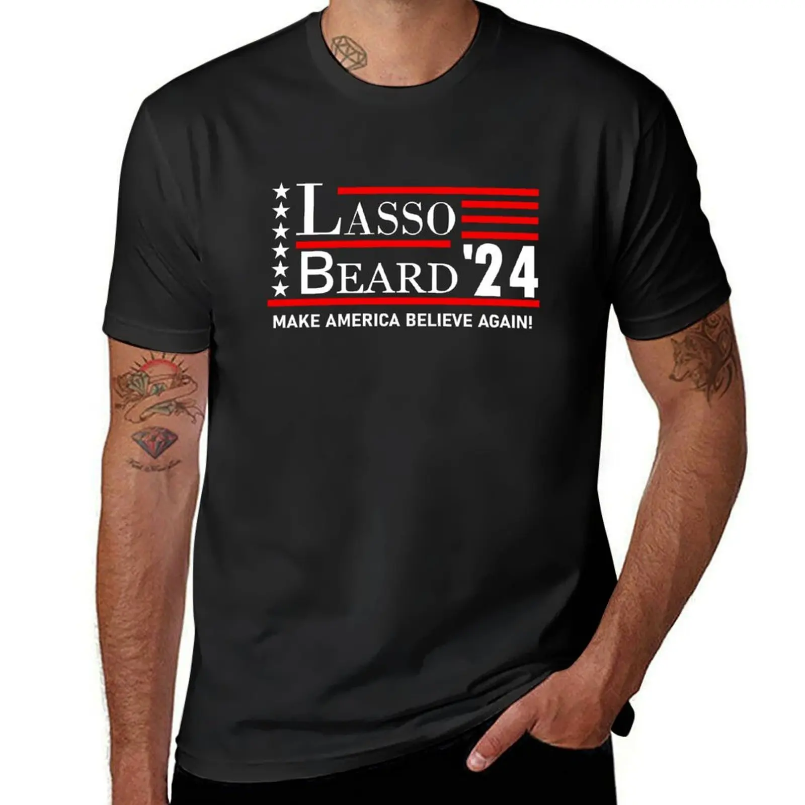 Lasso Beard 2024 T-Shirt animal prinfor boys blanks men graphic t shirts