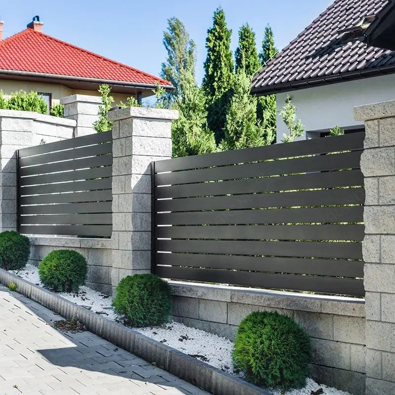 Villa Simple Temporary Steel Aluminum Automatic Black Sliding Electric Driveway Gate Garden Fence for Sale