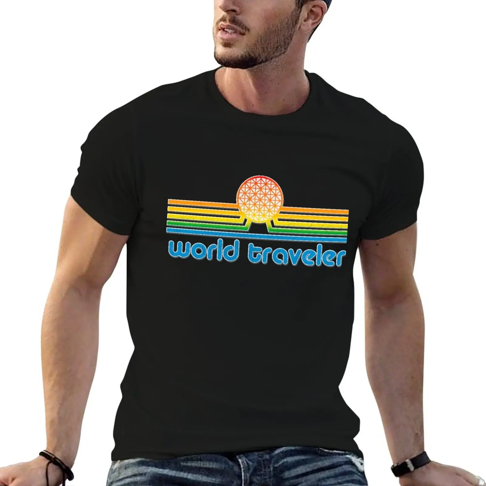 World Traveler T-Shirt cute tops hippie clothes summer top mens workout shirts