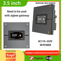 Tuya Smart home Zigbee 3.5-inch Radar human body sensor Push Button Screen Wall Switch Zigbee Smart Switch smart Push Button