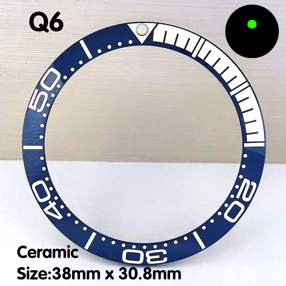 Watch Bezel 38mm Ceramic Bezel Men\'s Watch Ring Replacement Parts Fits 40mm Watch Parts High Quality Luminous Bezel