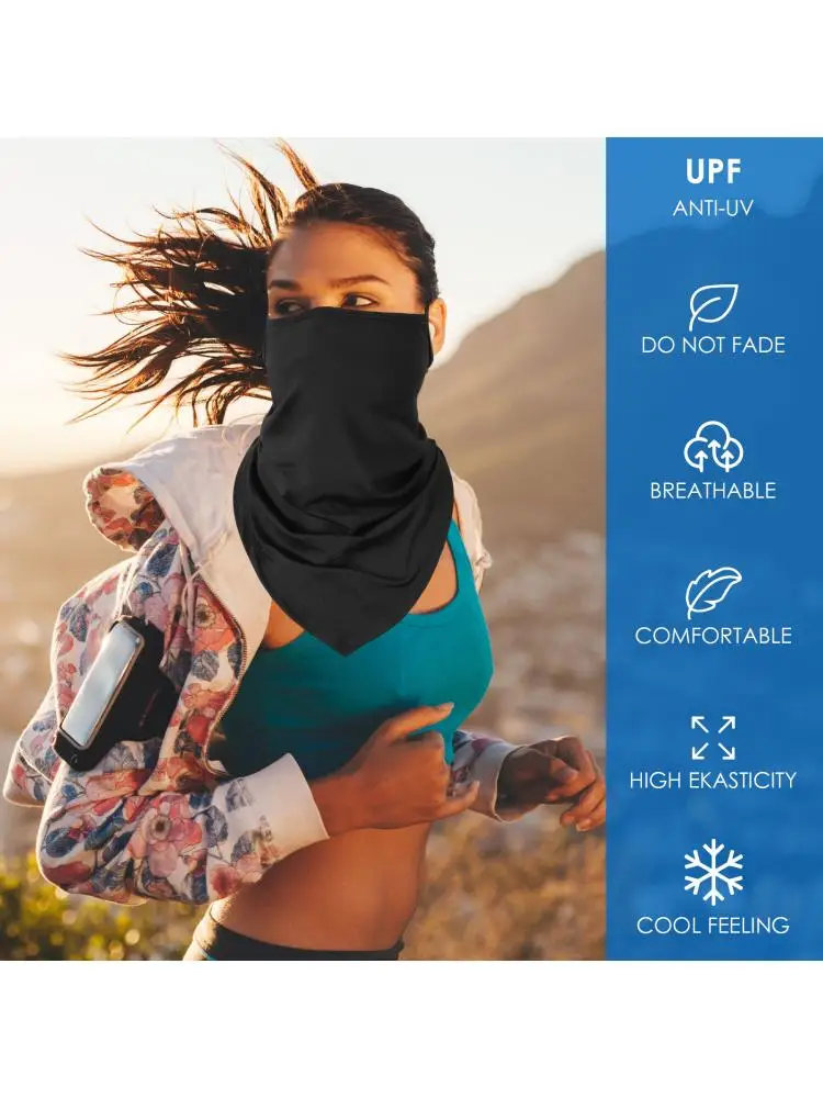 AliExpress NONE Unisex Cycling  Face Mask Outdoor Sports Bicycle Triangular Scarf with Ear Loops Face Mask Balaclava Neck Tube Warmer