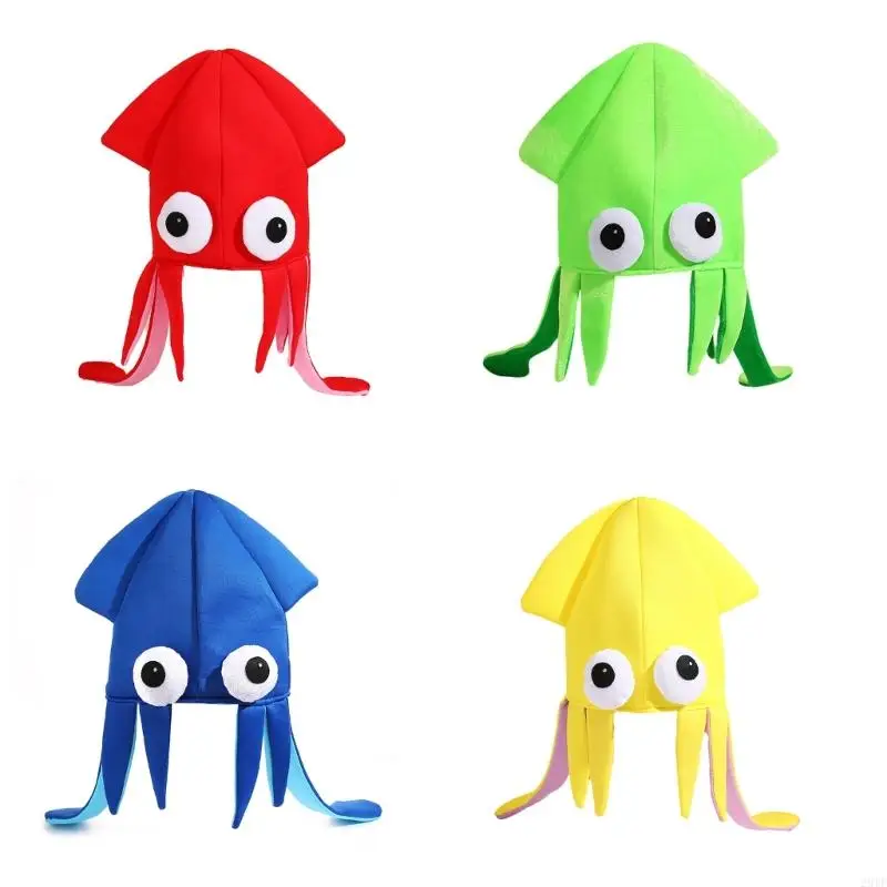 

2025 New Cartoon Squid Hat With 4 Color Option Soft Breathable Fabric Themed Event Dressing Up Prop For Different Ages