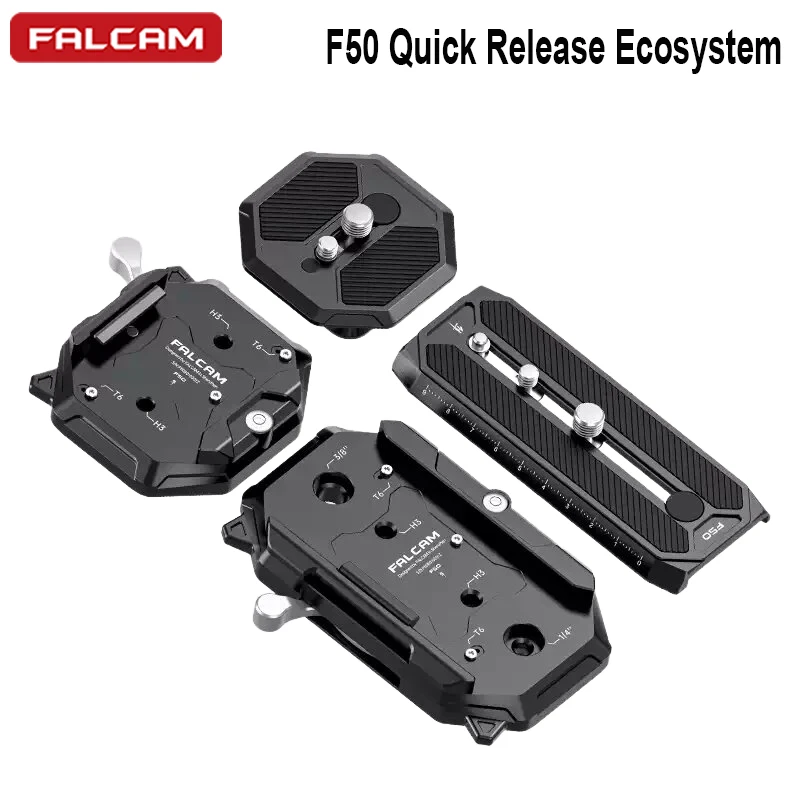 

FALCAM F50 Square Quick Release Kit Long Quick Release Kit with 3/8" 1/4" Threaded Hole Compatible with Manfrotto 501 Plate