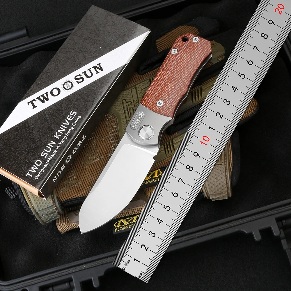 TWO SUN TS349  Folding Knife D2 Blade  Tactical  TC4 Titanium Alloy  Handle Camping Outdoor Survival EDC Tools