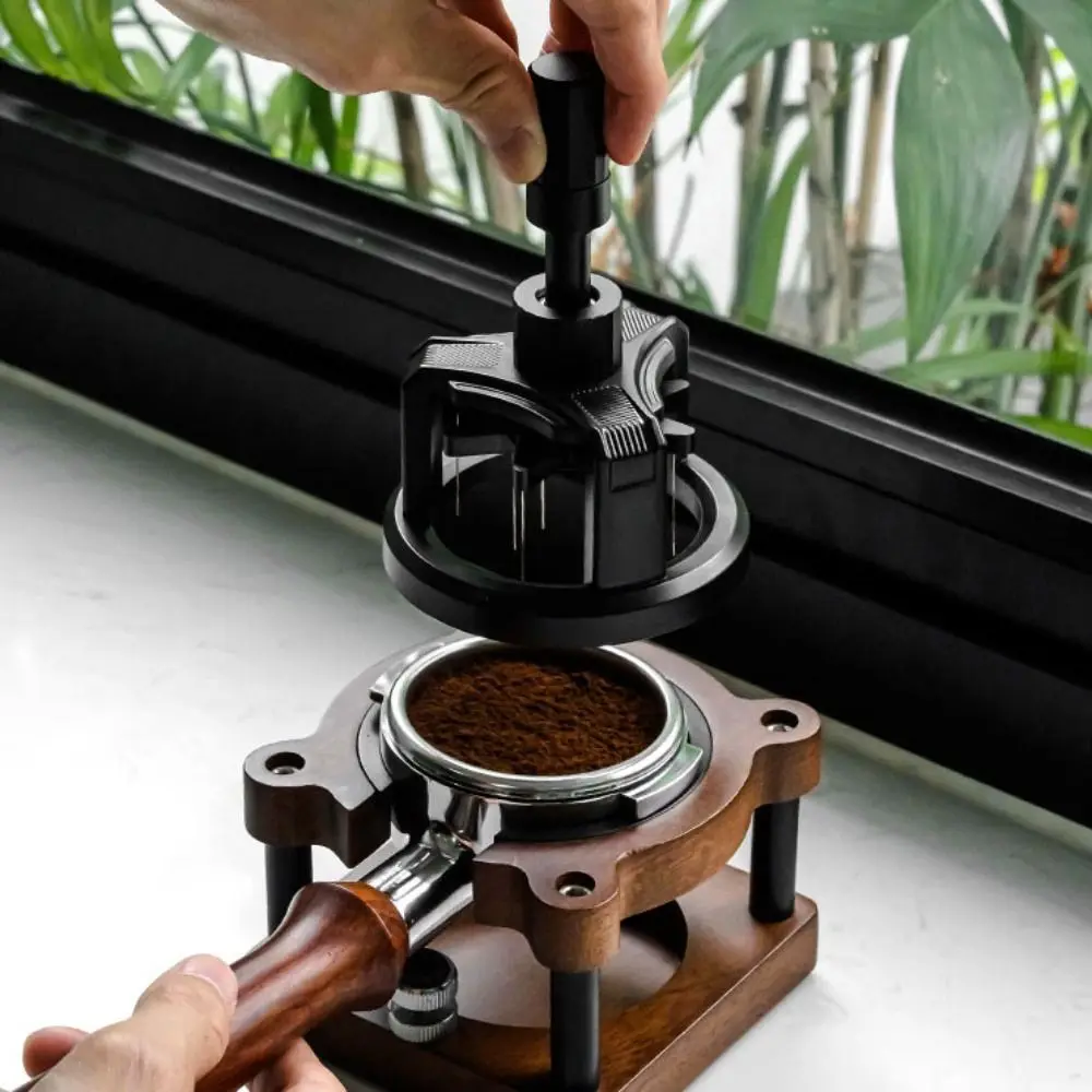 

51/53/58 мм роторный игольчатый распределитель порошка, регулируемая магнитная мешалка для кофейного порошка, черная