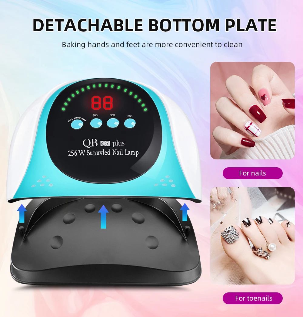 256W UV LED Nail Lamp 57 LEDs Professionals Nail Dryer for Curing All Nail Gel Manicure Lamp with Motion Sensor Nail Salon Use