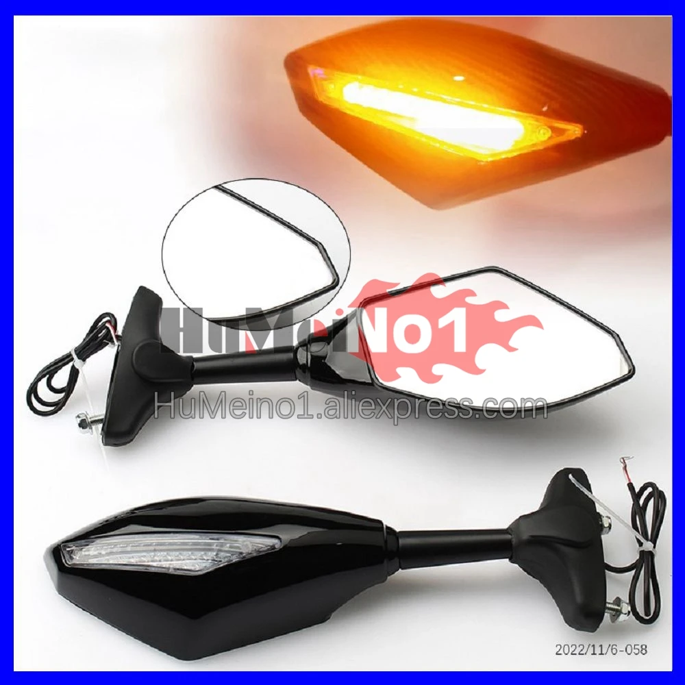 2X Turn Lights Side Mirrors For KAWASAKI NINJA ZX10R ZX 10R 10 R 1000 CC ZX10 ZX-10R 16 17 18 19 20 Turn Signal Rearview Mirrors