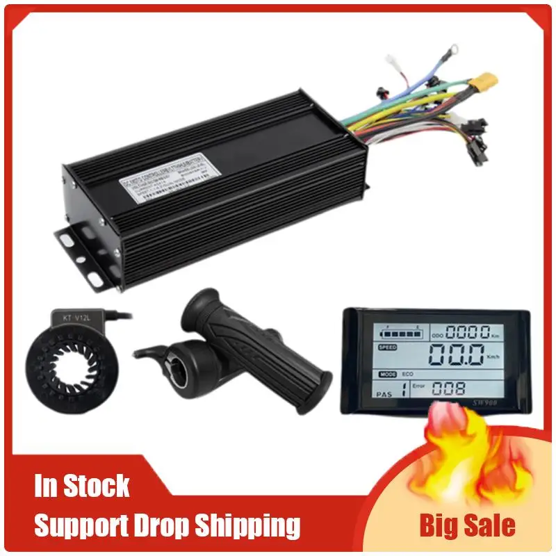 

A35F New E-Bicycle Accessories Three Mode Controller Set 45A 36V 48V 52V Sine Wave Controller SW900 Display LCD Screen