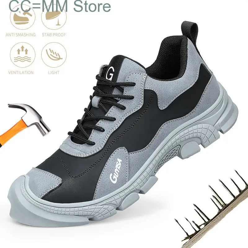 New Indestructible With Steel Toe Cap Anti-static For Men Safety Shoes Construction Puncture Proof Security Work Shoes Outdoor