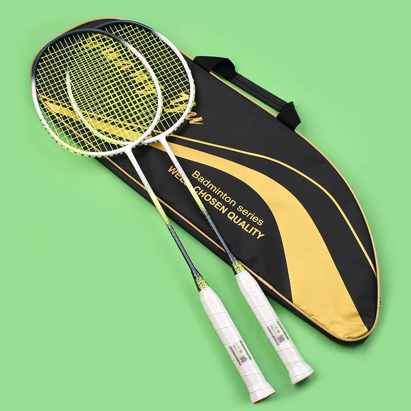 Jogo Badminton Raquete com Fibra De Carbono, Treinamento Durável, Conjunto de Lazer, Artigos Esportivos, Alta Qualidade, 4U, 2Pcs