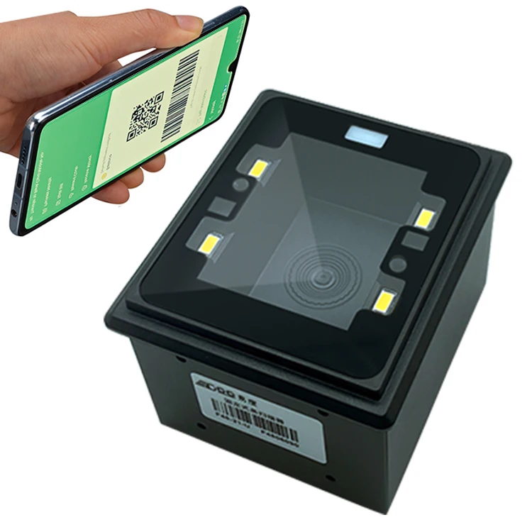 EDOO F45 Wired USB RS232 1D 2D QR Code Reader Scan Fixed Mount 2d Barcode Scanner for Turnstile Kiosk Entrance Ticket Check