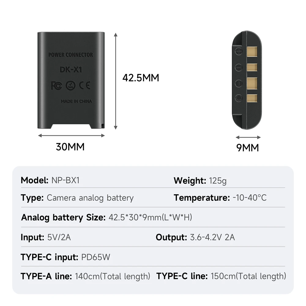 PALO NP-BX1 NP BX1 Dummy Battery DK-X1 Power Connector DC Power Bank USB Cable for Sony DSC-RX100M3 RX100M4 RX100M5 RX100M6