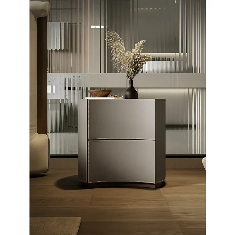 for Italian Minimalist Bedside Table Household Bedroom Small 2025 Explosion Solid Wood Light Luxury High End Bedside Storage