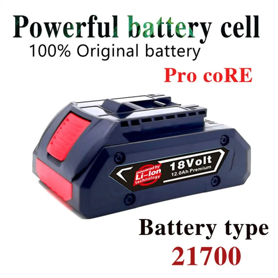 18V 12.0Ah Lithium-Ion Battery Replacement for Bosch 18V Volt MAX Cordless Power Tool Drills for Procore 1600A016GB