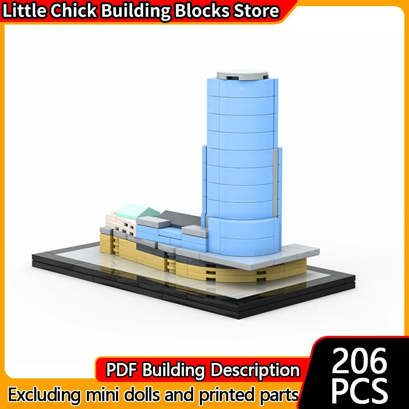 

City Street View Model MOC Building Bricks Urban Bank Building Modular Technology Gifts Holiday Assemble Children Toys Suit