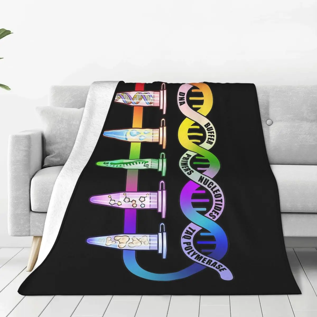 Components Pipette Tubes Biology Science Blanket Flannel Throw Blanket Bedspread for Bed Living room Picnic Travel Home Sofa