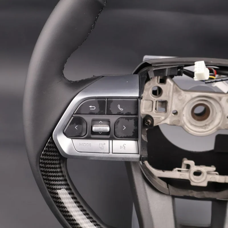 For Toyota all  models, universal modified steering wheel, carbon fiber pattern genuine leather multifunctional