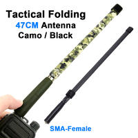 47CM CS Tactical Folding Antenna Black/Camo SMA-Female U/V Dual Band Baofeng Walkie Talkie UV5R UV82 UV9R Two Way Radios Parts