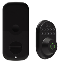 ABUB Tuya BLE Fingerprint Deadbolt Lock Smart Digital Lock APP Auto Lock Delay with Latch Password/Key/APP Remote Unlock(A)