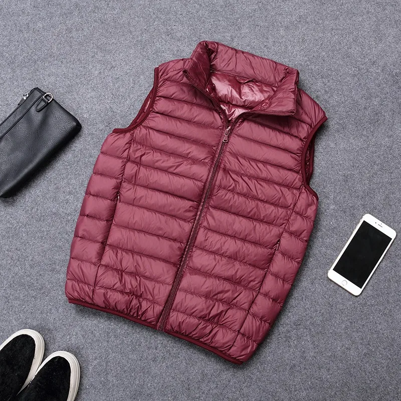 Women's Clothing Lightweight Down Jacket Men's Clothing Vest Short Style Stand-up Collar Thin Style Winter Clothing Lightweight