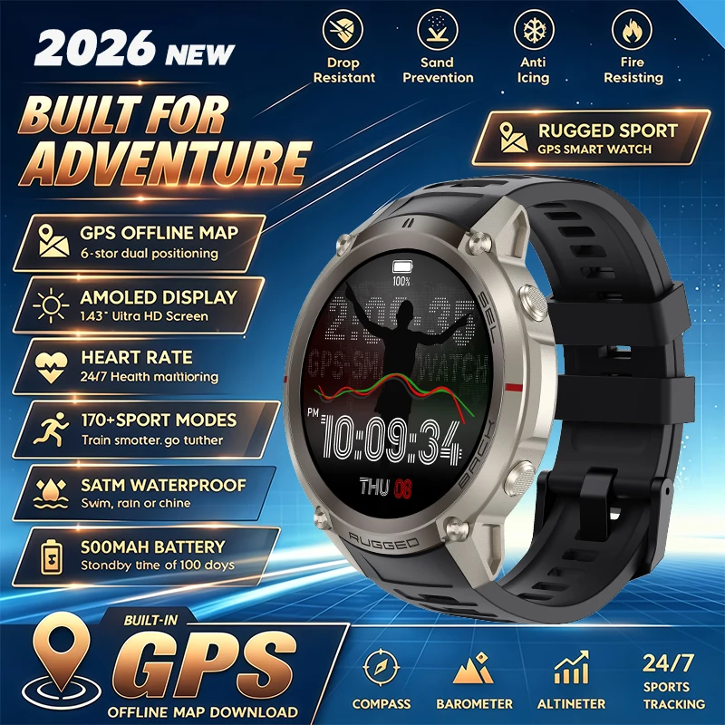 Military GPS Smartwatch with AMOLED Screen