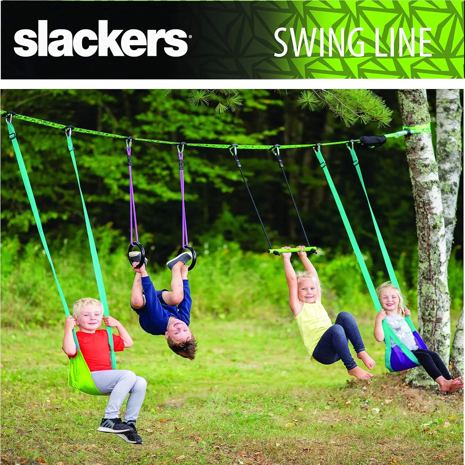 Swing Line - Turn Healthy Trees Into The Perfect Backyard Swingset - slackers Tree Swing Line Kit - Great Tree Swing Addition to