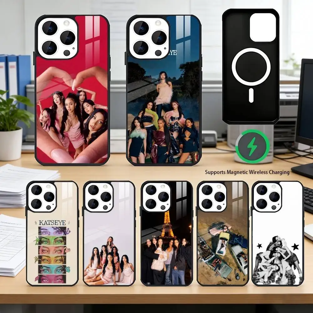 Pop Girl Group K-KATSEYE Phone Case For iPhone17,16,15,14,13,12 Plus,Pro Supports Magnetic Wireless Charging