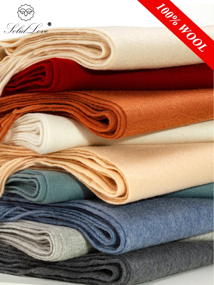 100% wełniany szalik damski pogrubiający kaszmirowe zimowe blizny szale moda kobiece szaliki Pashmina ponadgabarytowe utrzymuj ciepło osnowy 300g