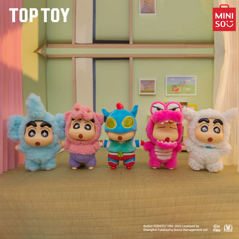 MINISO Blind Box TOP TOY Crayon Shin-chan Dress Up Party Series Vinyl Plush Pendant Cute Model Children's Toy Birthday Gift