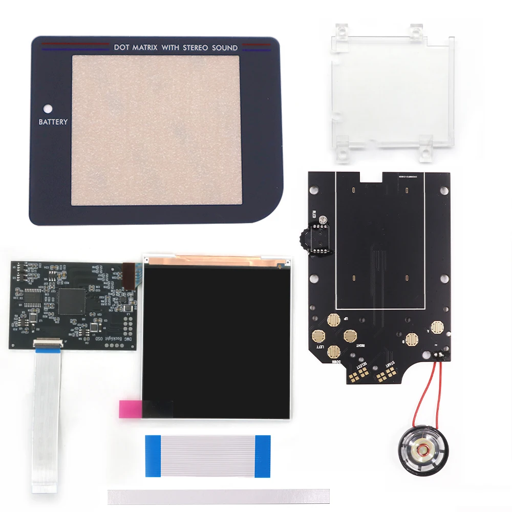 Hispeedido RIPS Backlight Backlit IPS LCD Screen Kit  For GB DMG Q5 Larger Size Display Built-in OSD menu  For GameBoy DMG GB