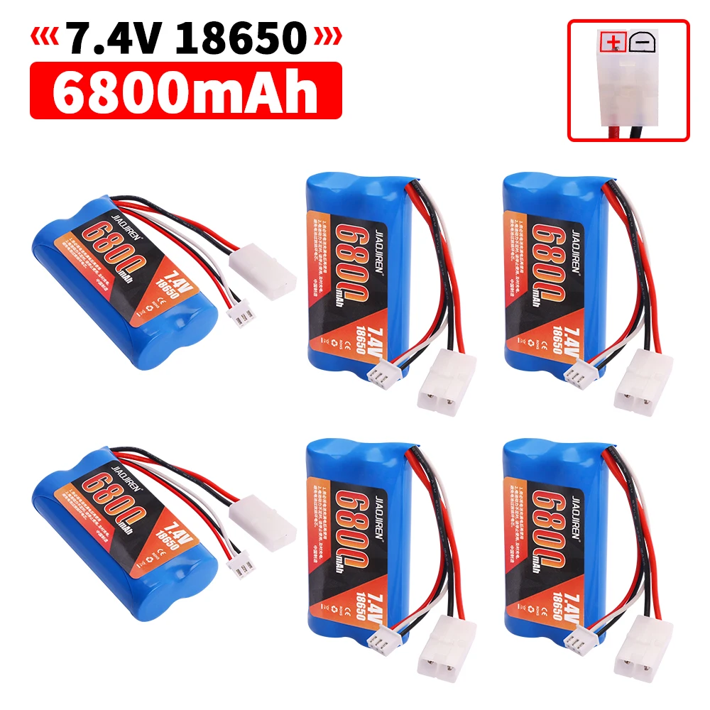 18650 7,4 V 6500 mAh 25C Batery mit 2S Tamiya Stecker für Fernbedienung Hubschrauber Auto Tank Boot Spielzeug 7,4 V 18650 Spielzeug Lipo Batterie