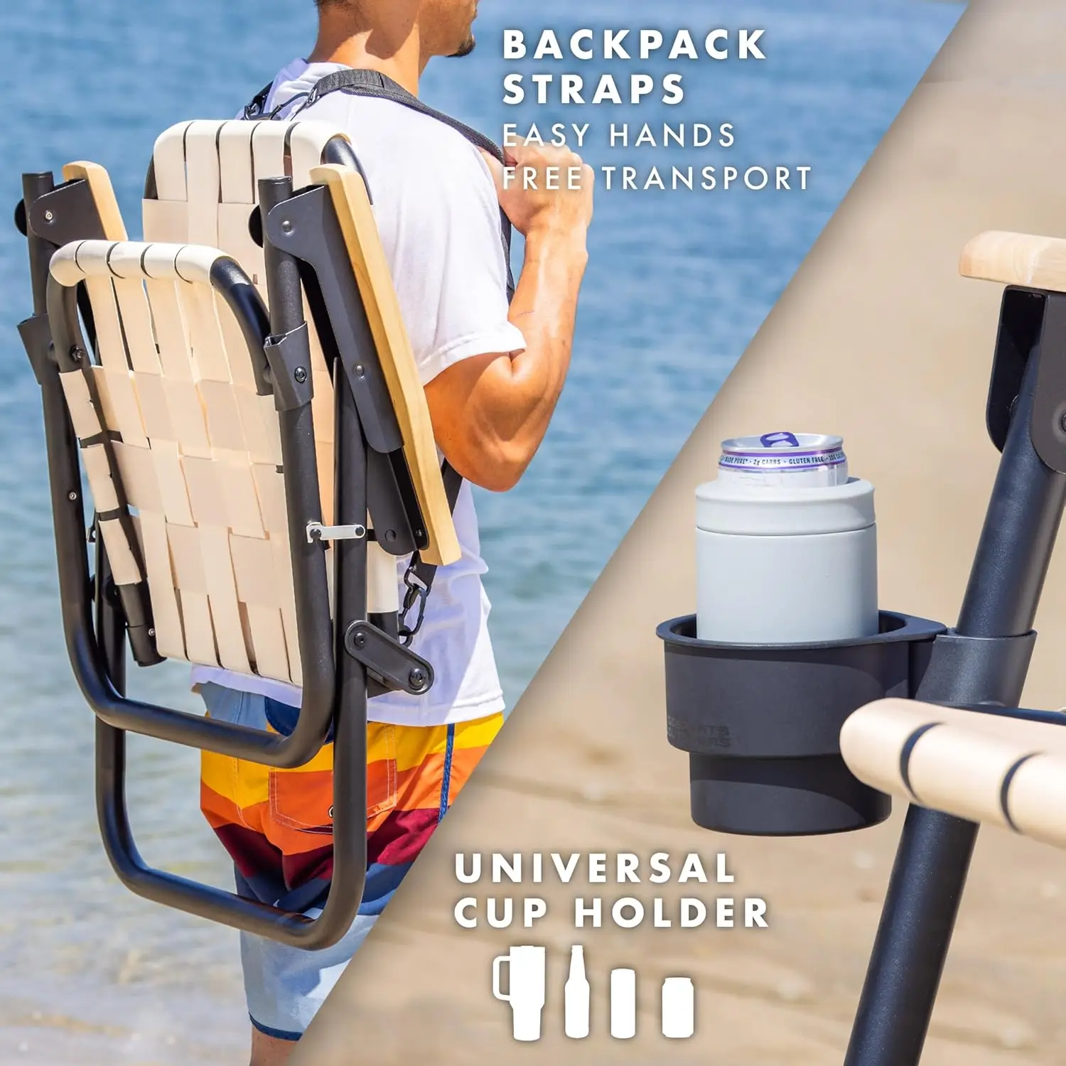 Beach Backpack Chair - 9 Styles Available - Premium Folding Camping Chair