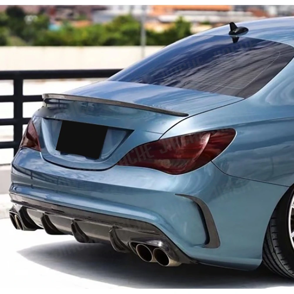 For CLA Class Carbon Fiber Rear Lip Diffuser Spoiler For Mercedes Benz W117 CLA 180 200 250 260 CLA45 For AMG Sport 2013 -2018 view 2
