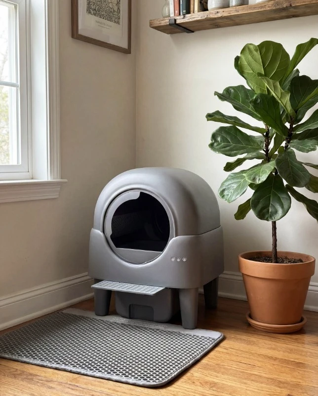 New intelligent automatic cat litter box, large space environmentally friendly deodorant remote control one-click emptying