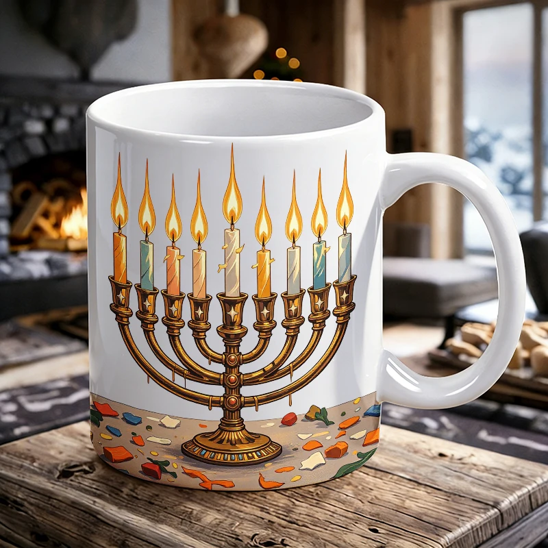 

Creative Nine Candles Ceramic Mug, Coffee Cup, Milk Cup, Office Tea Cup, Drinking Cup, Fade-Resistant, Gift for Friends