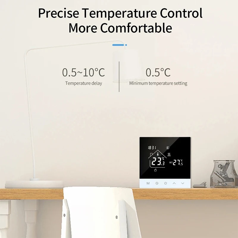 Imagem -06 - Wifi Termostato de Aquecimento Inteligente Display Lcd Controle de Voz Alexa Tuya Alice Elétrico Água Piso Controlador de Temperatura S4hgb