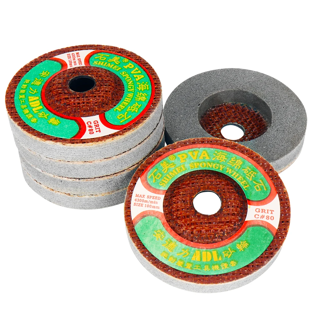 1pc 4 polegada pva polimento roda abrasivos disco de moagem para mármore, telha, vidro, pedra polimento seco ferramenta rotativa elétrica acessórios