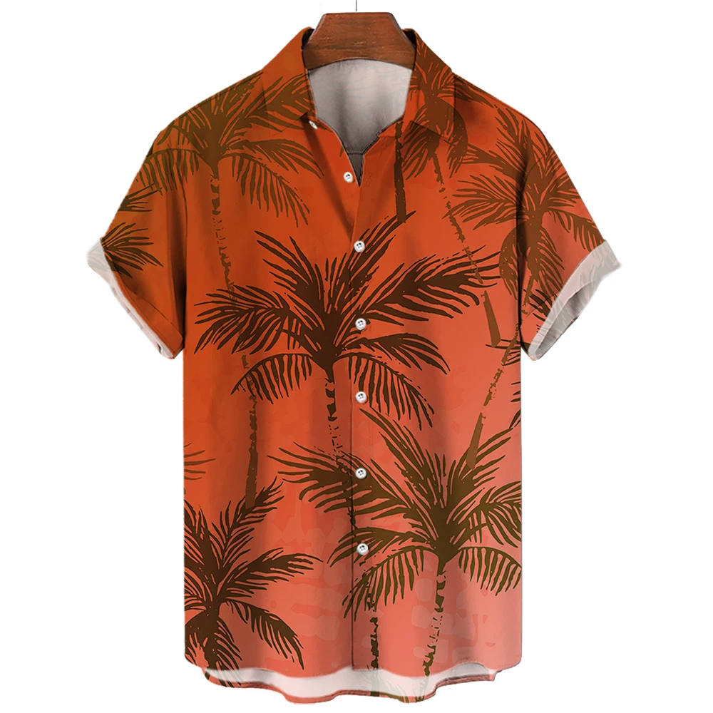 Camisas hawaianas con estampado 3D para hombre, blusa Hawaiana de manga corta con solapa y botones, moda de verano