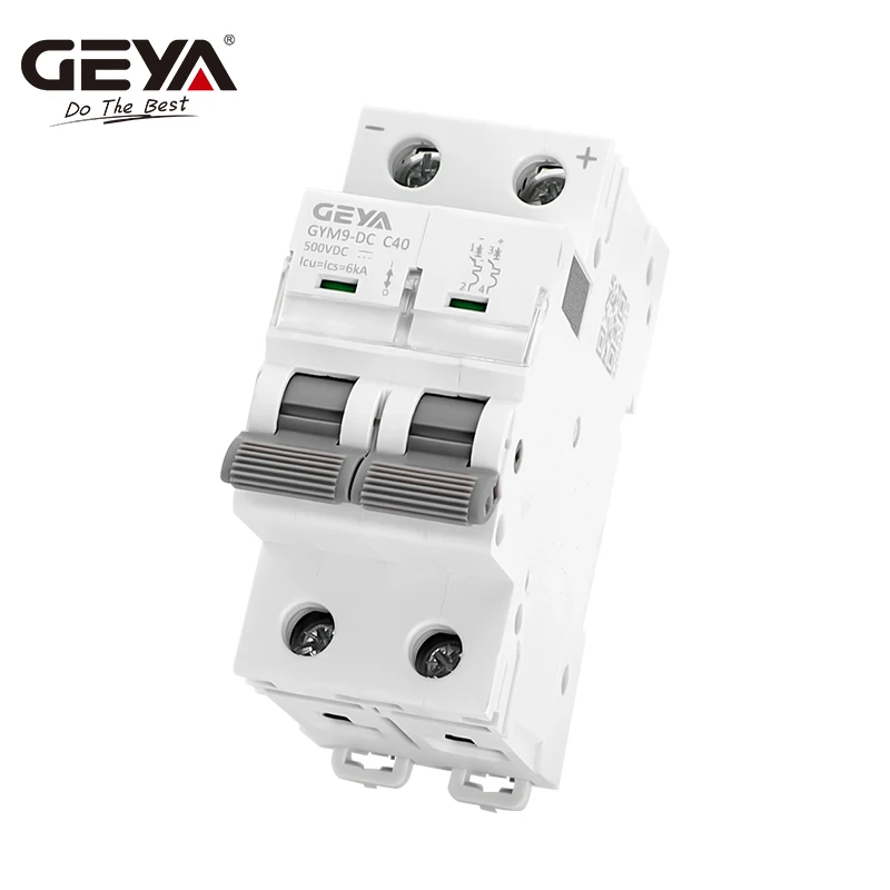 GEYA Din Rail DC MCB 6KA 2P 500V Mini Circuit Breaker DC 6A 10A 16A 20A 25A 32A 40A 50A 63A