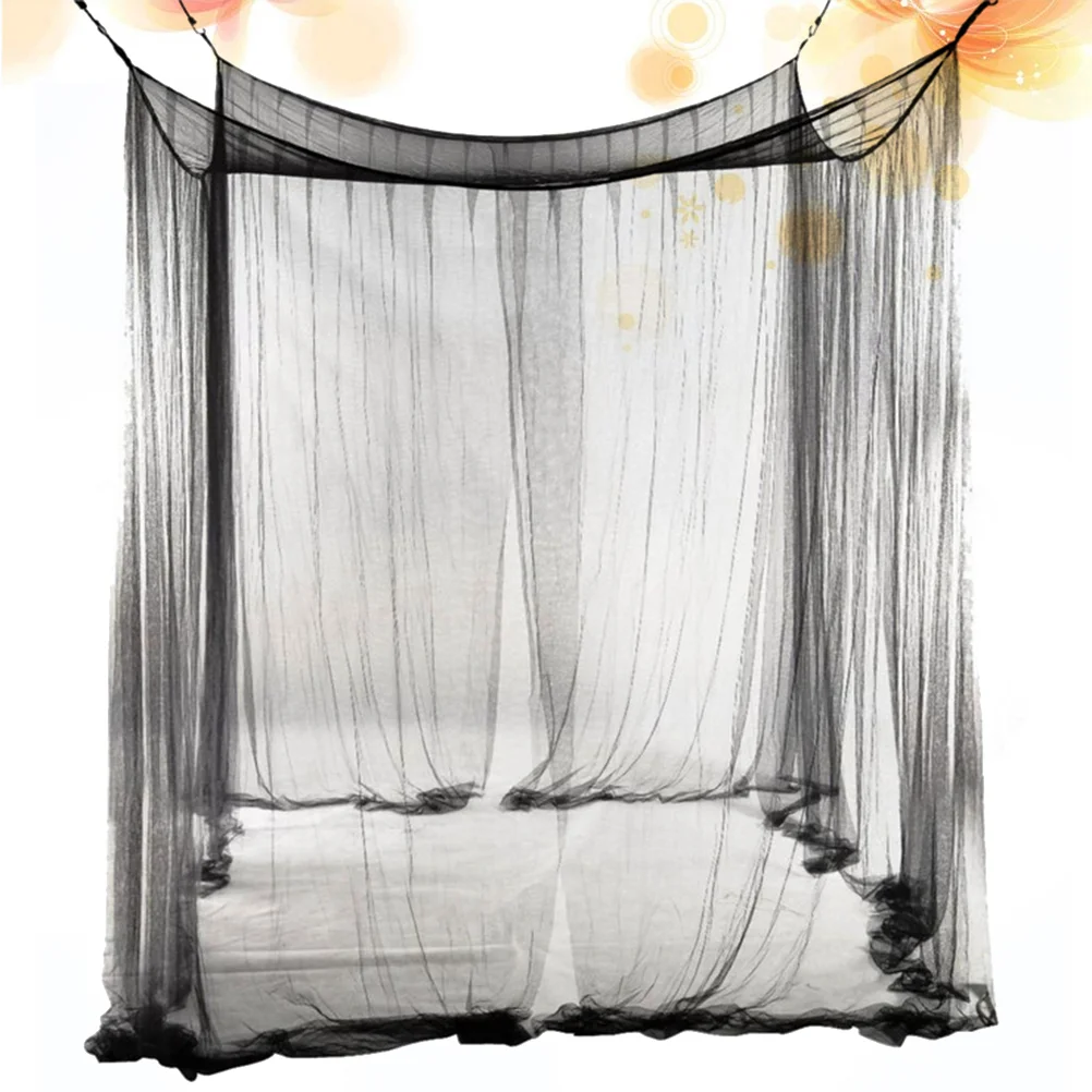 Mosquito Net Black Curtains Large Square Netting Bed Canopy Sofa Couch Throw Blanket