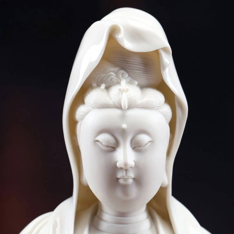 Ceramic handicraft Buddha statue ornament 18 inch auspicious cloud Guanyin 5