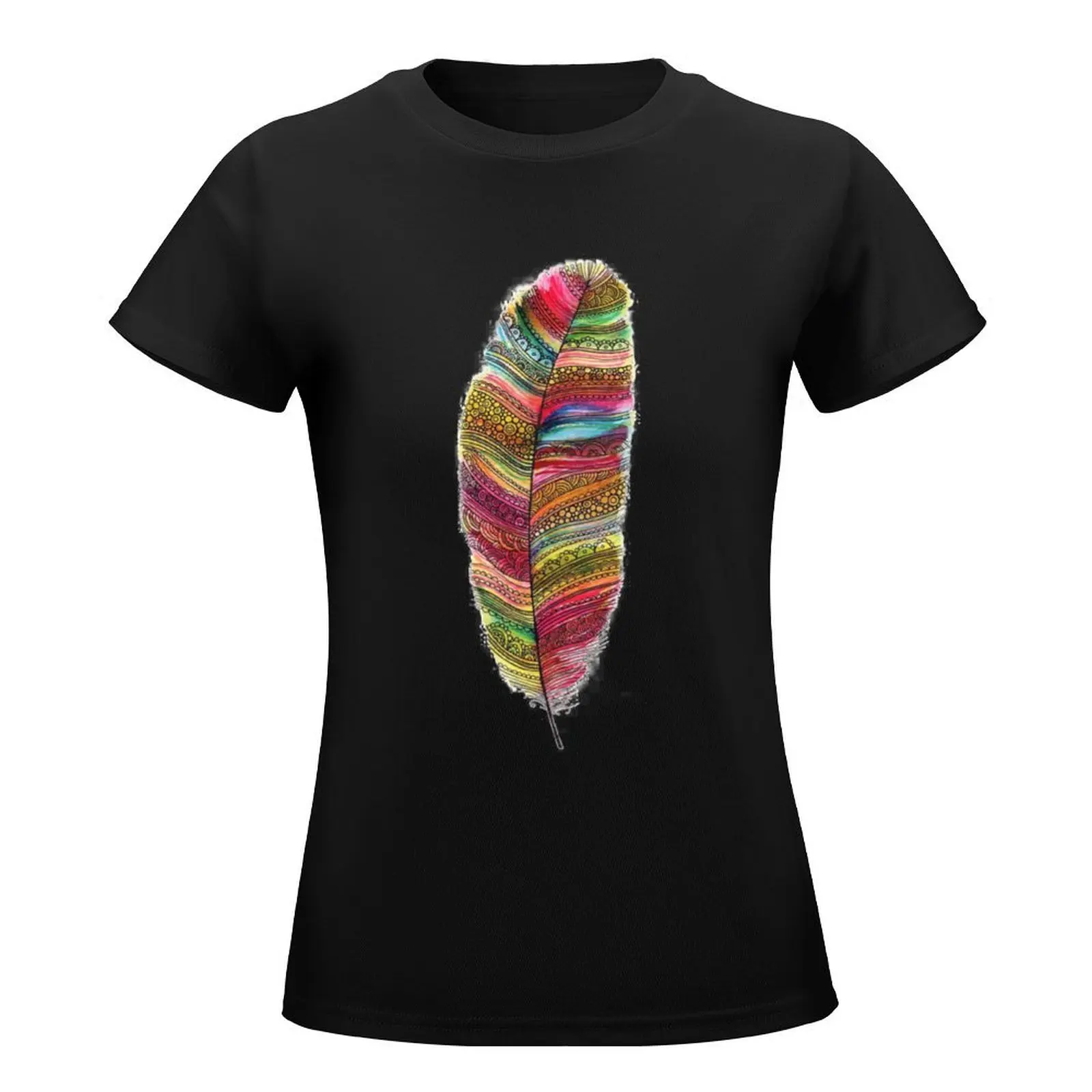 Feather Shirt Rainbow Feather T Shirt Native Pride Indigenous Tshirt Indigenous Owned Unisex Tshirt T-Shirt