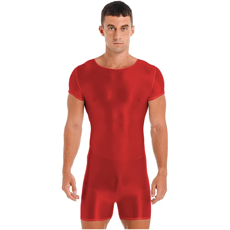 Men's jumpsuit shapewear glossy soft yoga bodysuit gymnastics suit swimsuit leotard 16 colors zentai hero adult costumes