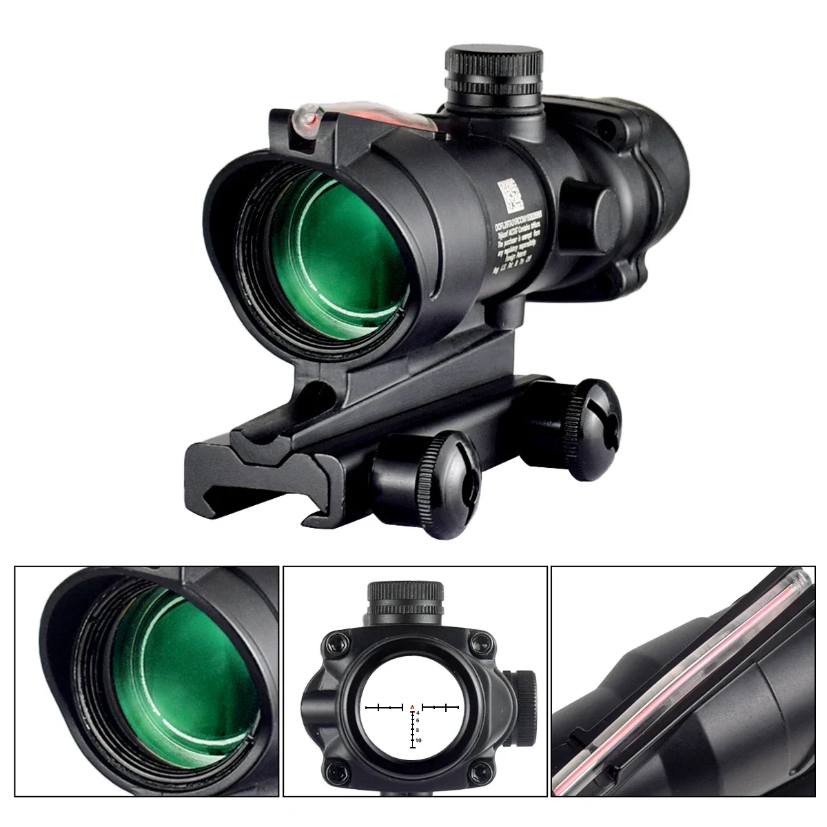 Tactical Trijicon ACOG 4X32 1x32 Scope Red Green Sight Airsoft Optics Illuminated Chevron Cross Glass Etched Reticle Hunting